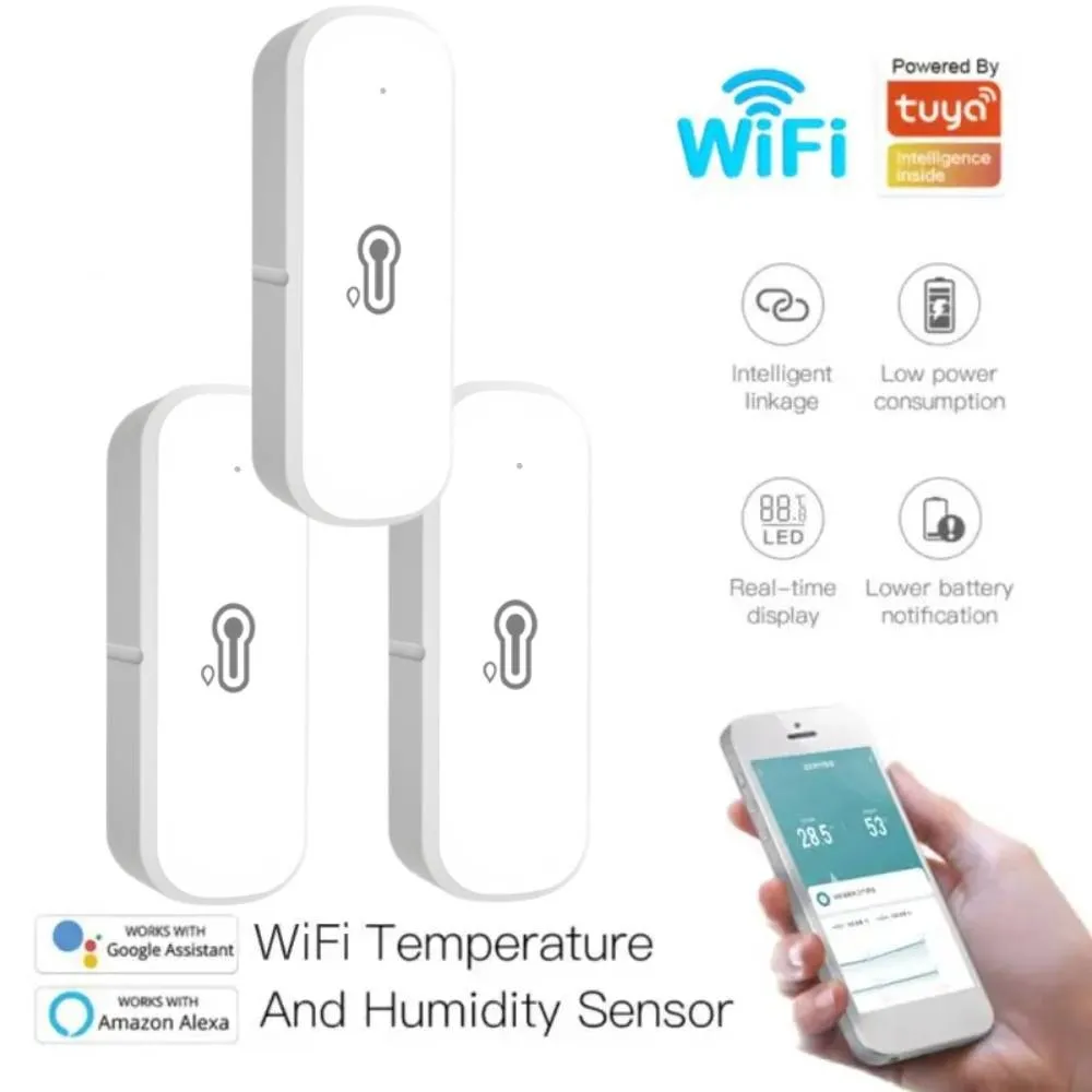 Tuya WiFi Smart Temperature Humidity Sensor SmartLife Family Smart Home APP Control System Thermometer Alexa Google Assistant