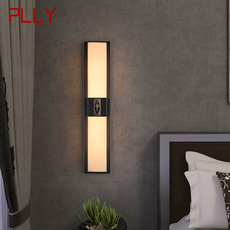 

PLLY Brass Wall Light LED Modern Luxury Marble Sconces Fixture Indoor Decor for Home Bedroom Living Room Corridor