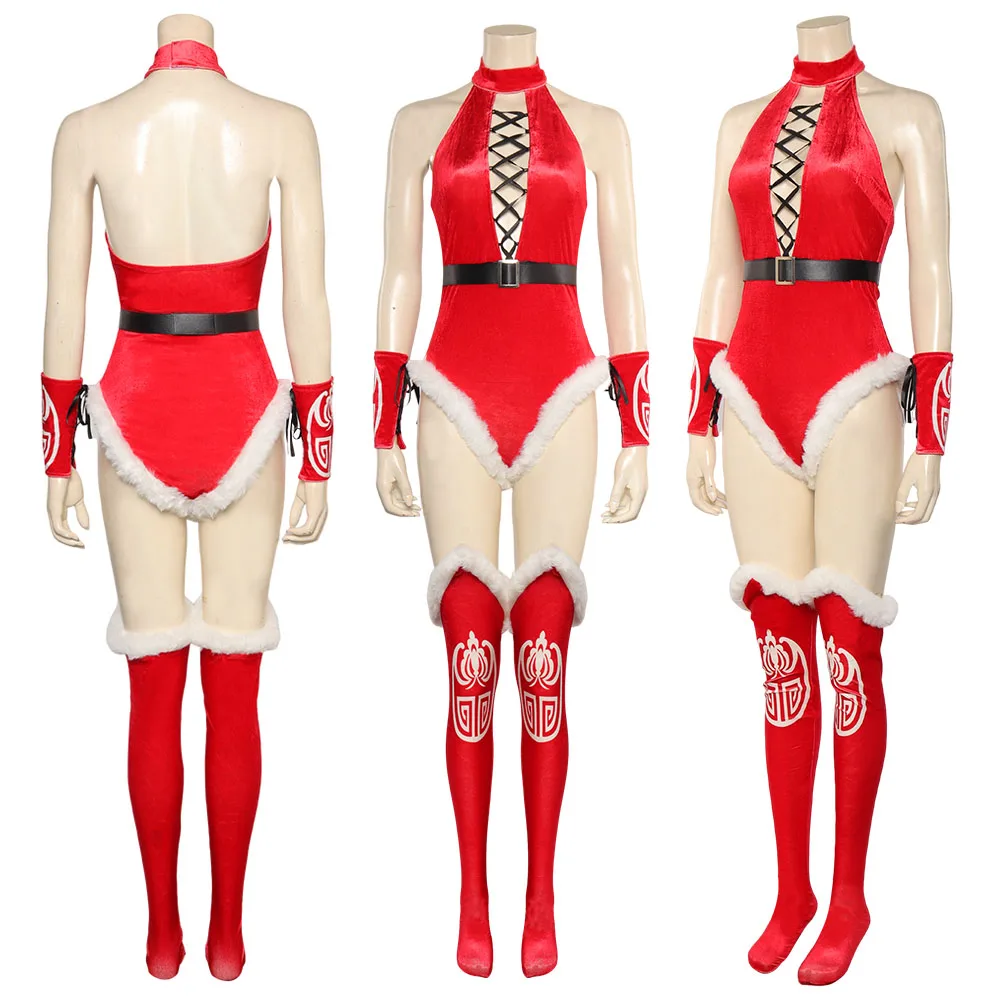 

Костюм женский красный для косплея по мотивам игры Mortal Cos Kombat Kitada