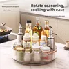 Kitchen Storage Spice Rack 360 Degree Rotating Cabinet Makeup Rotating Storage Box Non-slip Spice Rack Seasoning Box 1