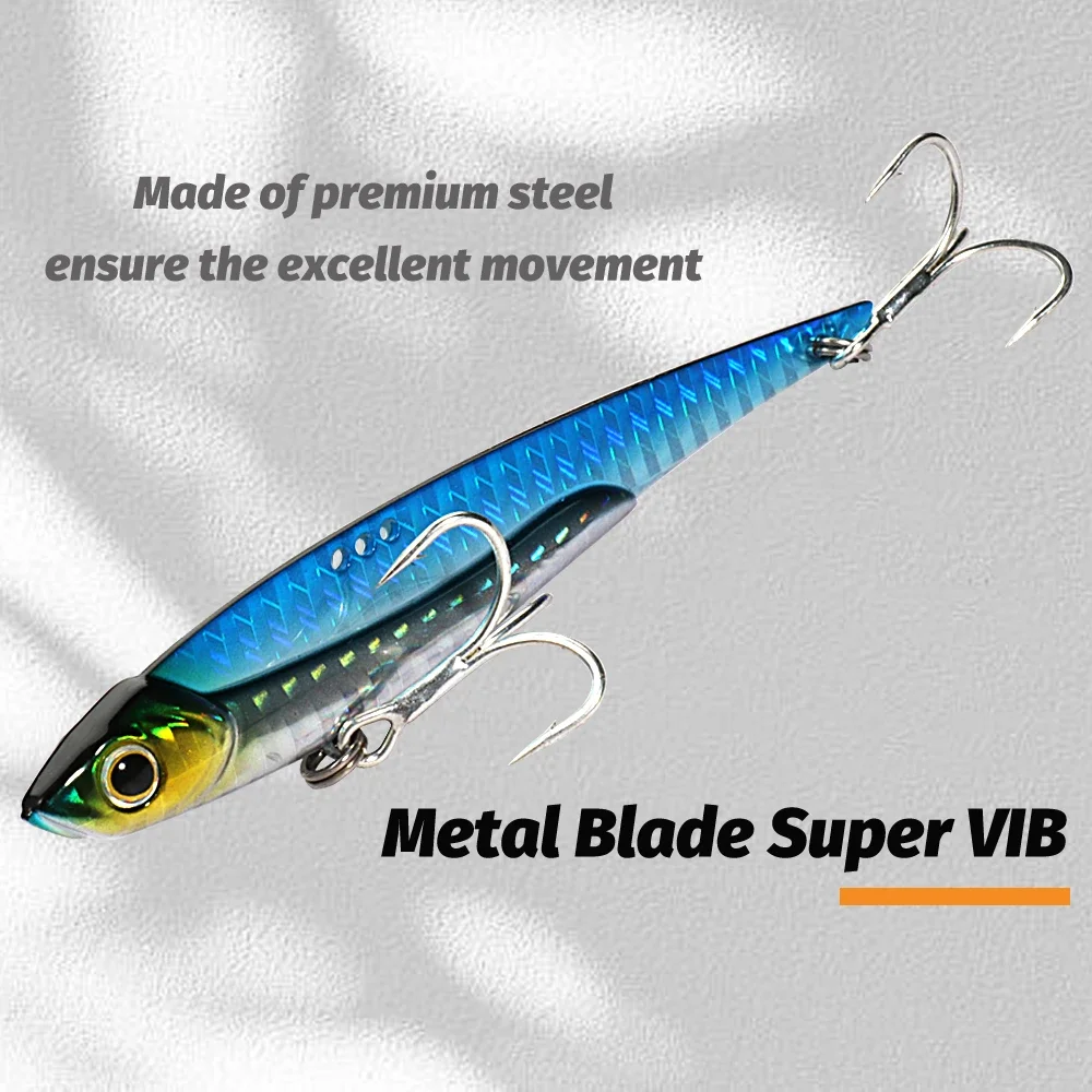 Description Picture 5 of itemVIB Fishing Lure 20g 25g 30g Metal Jig Sinking Spinning Blade Cast Pesca Treble Hooks VIBRATION Tackle Vibetion Artificial Bait