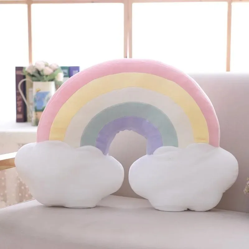 Niedliche Regenbogen kissen Himmel Serie Wolke Stern Mond Plüsch Kissen bunte Krone Kissen Sofa Home Dekoration ausgestopft werfen Spielzeug Geschenk