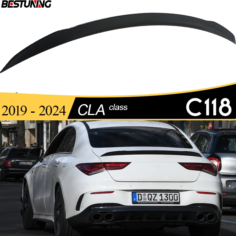 Spoiler Posteriore Nero Lucido Stile Cla45 Per Mercedes Classe Cla 2019 - 2024 Berlina W118 C118 Cla 200 Cla 220 Cla 250 Cla 45 Amg