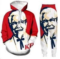 New Men/Womens KFC Colonel Funny 3D Print Fashion Tracksuits Crewneck hoodie Hip Hop Sweatshirt and Pants + Hoodies TZ04 1