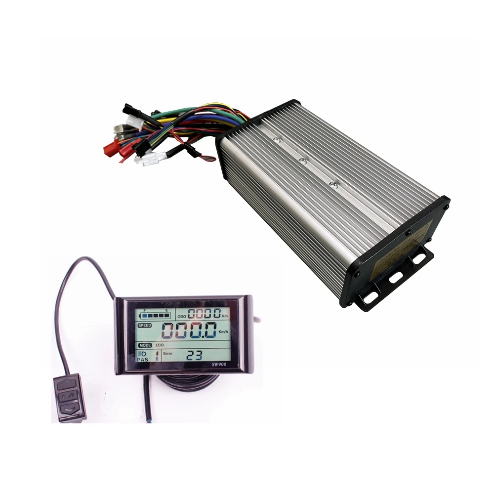 Electric Bike Controller Electric Bike Accessories 48/72V 80A Sine Wave Dual Mode Ebike Controller 18 Mosfets for 3000W Ebike Motor+SW900/UKC1/UKC1+ Display