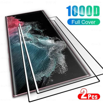 2 pezzi per Samsung Galaxy S22 S23 Ultra Full Curved Cover proteggi schermo in vetro temperato Samsang S 22 23 S22Ultra S23Ultra Glass
