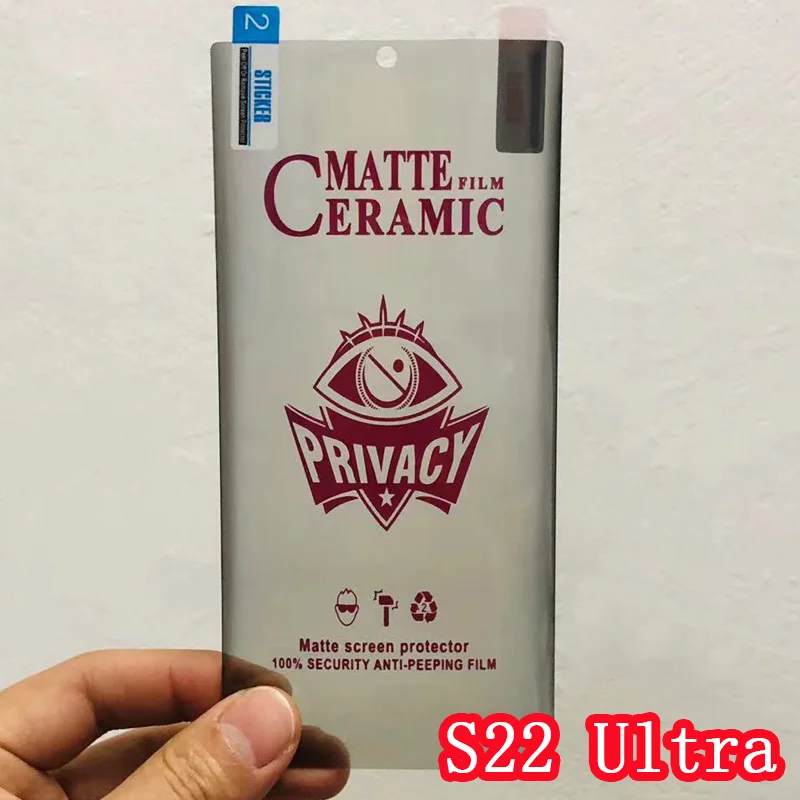 50Pcs /Lot No Fingerprint Matte Ceramic Privacy Screen Protectors For Samsung Galaxy S20 FE S21 Plus S22 S23 Ultra Anti-spy Film