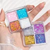4-Color Shimmer Eyeshadow Glitter Body Face Art Loose Sequins Diamond Jewels Rhinestones Makeup Pallet Waterproof Party Festival 6