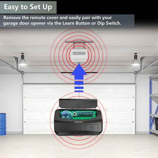 Universal Garage Door Commands Electronic Gate Remote Control 16 IN 1 Compatible with Genie Linear 300-390MHZ 2
