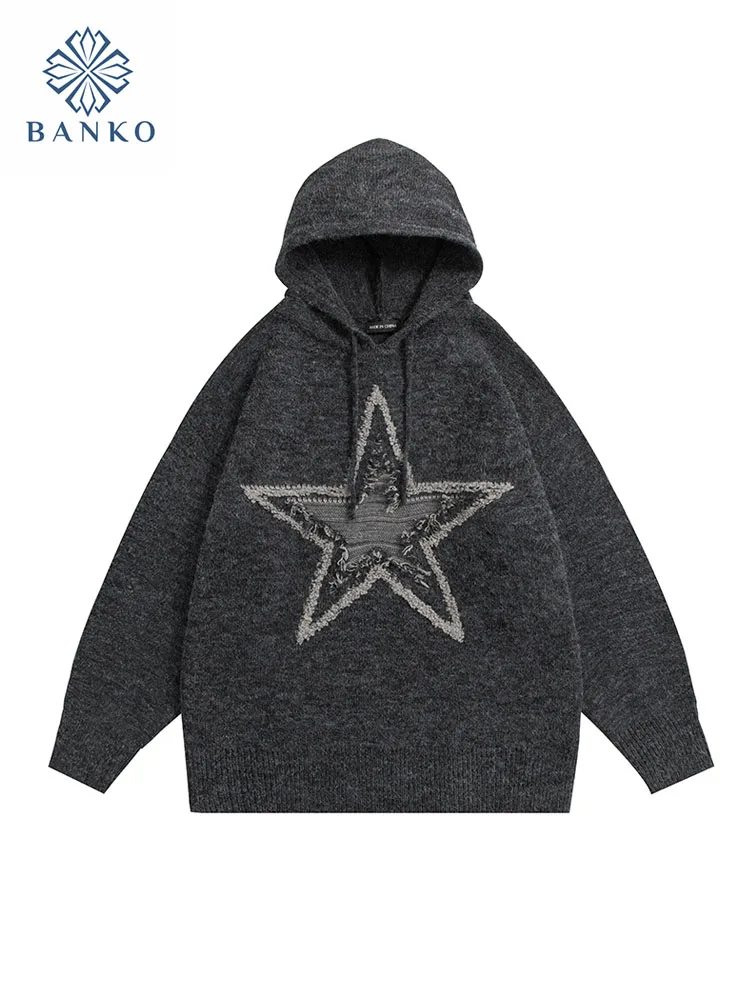 

Женский однотонный пуловер с вышивкой в виде звезд