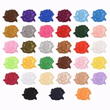

5pcs 4cm Red Blue Rose Embroidery Patches DIY Dress Flower Back Adhesive Tape Personality Hat Jacket Jeans Hole Repair Stickers