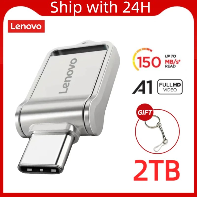 Lenovo 2Tb Metal Usb 3.0 Flash Drives Type-C Pendrive Ad Alta Velocità 1Tb 512Gb Usb Drive Ssd Portatile Memoria Usb Flash Disk Usb Cle