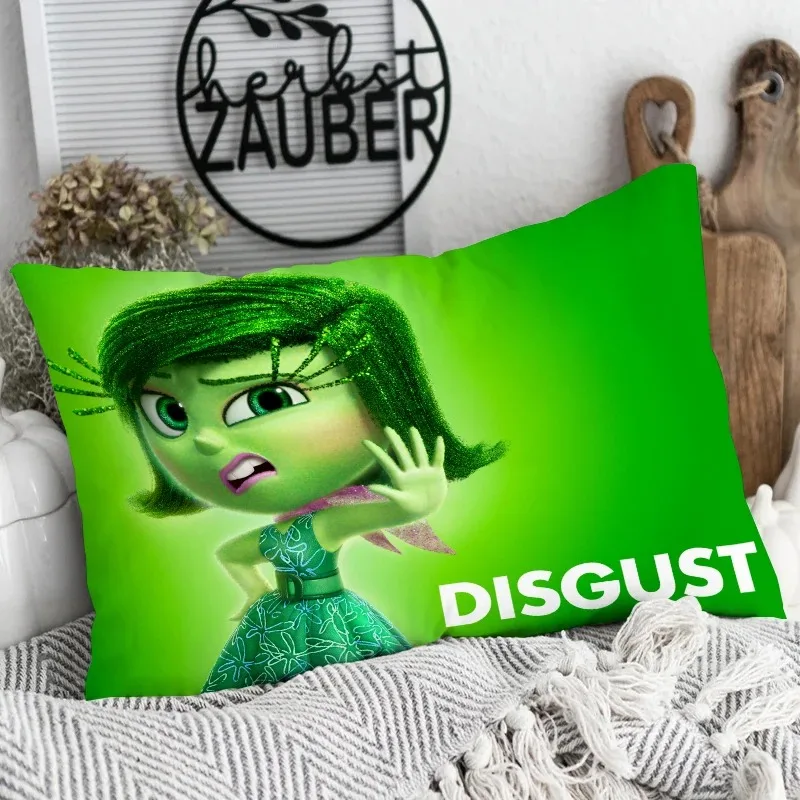Disney Inside Out 2 Cartoon Print Pillowcase Cute Funny Happy Sad Angry Pillow Pillowcase Children's Room Home Decoration Gift 2