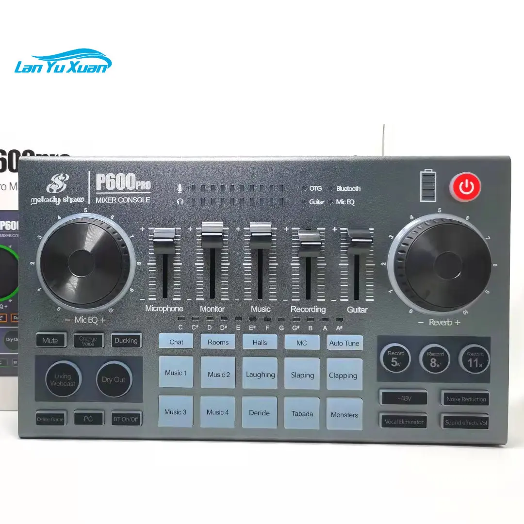 

2022 New P600 Sound Card Microphone Condenser Professional Studio Recording Equipment Karaoke Live Stream Cards