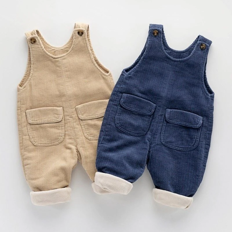 Salopette Enfant Velours Côtelé – Abricot – Taille 21-25 Mois – Rockino