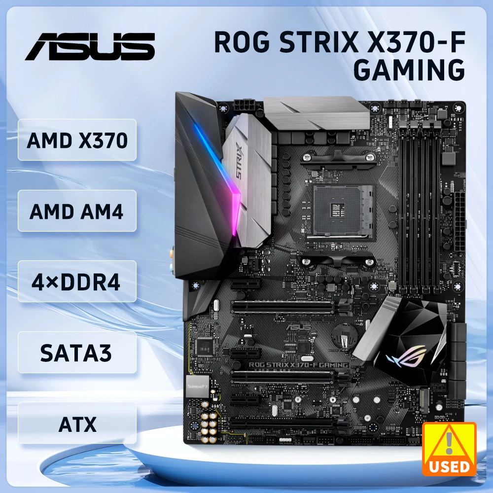 

Материнская плата X370 ASUS ROG STRIX X370-F Gaming Socket AM4 DDR4 64GB USB3.1 PCI-E 3,0 M.2 ATX Поддержка процессора AMD Ryzen/7-го поколения