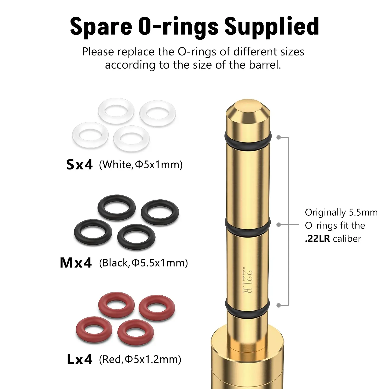 MidTen .22LR Laser Bore Sight End Barrel Red Boresighter with 4 Sets of Batteries and Spare O-Rings For Pistol Rifle Shotgun