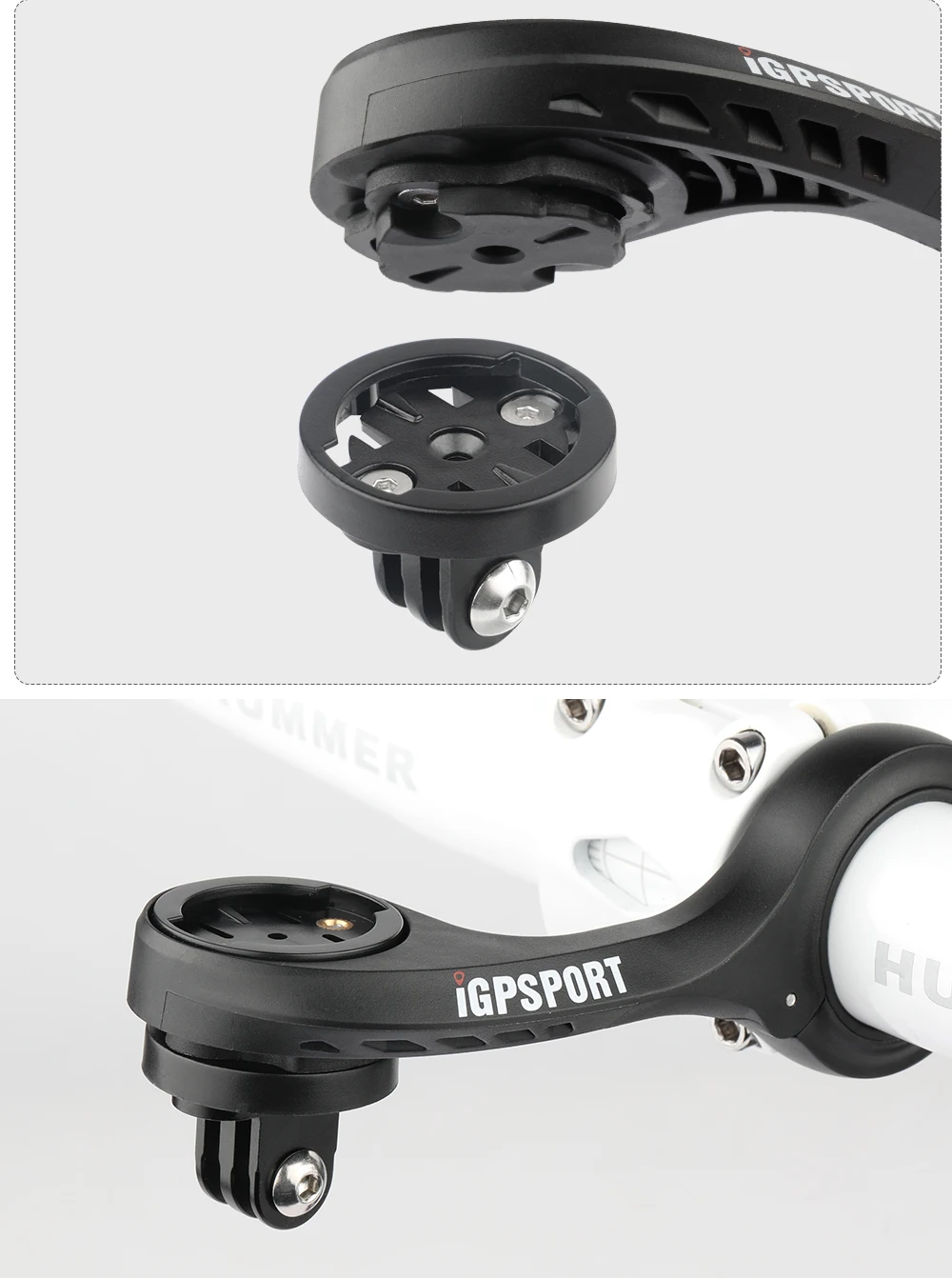 Deemount Fahrradcomputerhalterung, feste Basis, Zubehör für Garmin, konvexe männliche Schnalle, leichte Kunststoff-Fahrradreparaturadapter – Detail 13