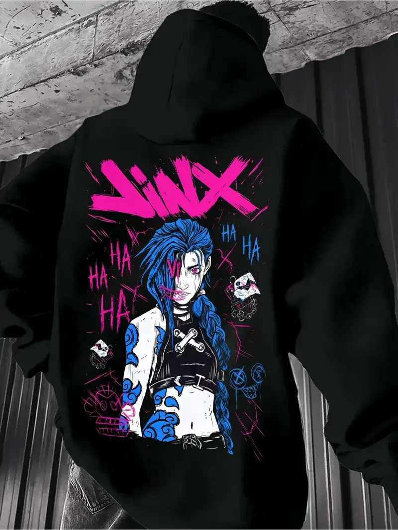 Anime Arcane League Jinx 3D Print Hoodies Men/Women Cartoon Tracksuit Sweatshirt Long Sleeve Kid Pullover zip up hoodie,fleece hoodies,print hoodies,solid color hoodies,paris print hoodies