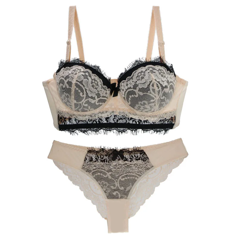 DaiNaFang New Sexy Floral Bow Women Bras Set Push Up