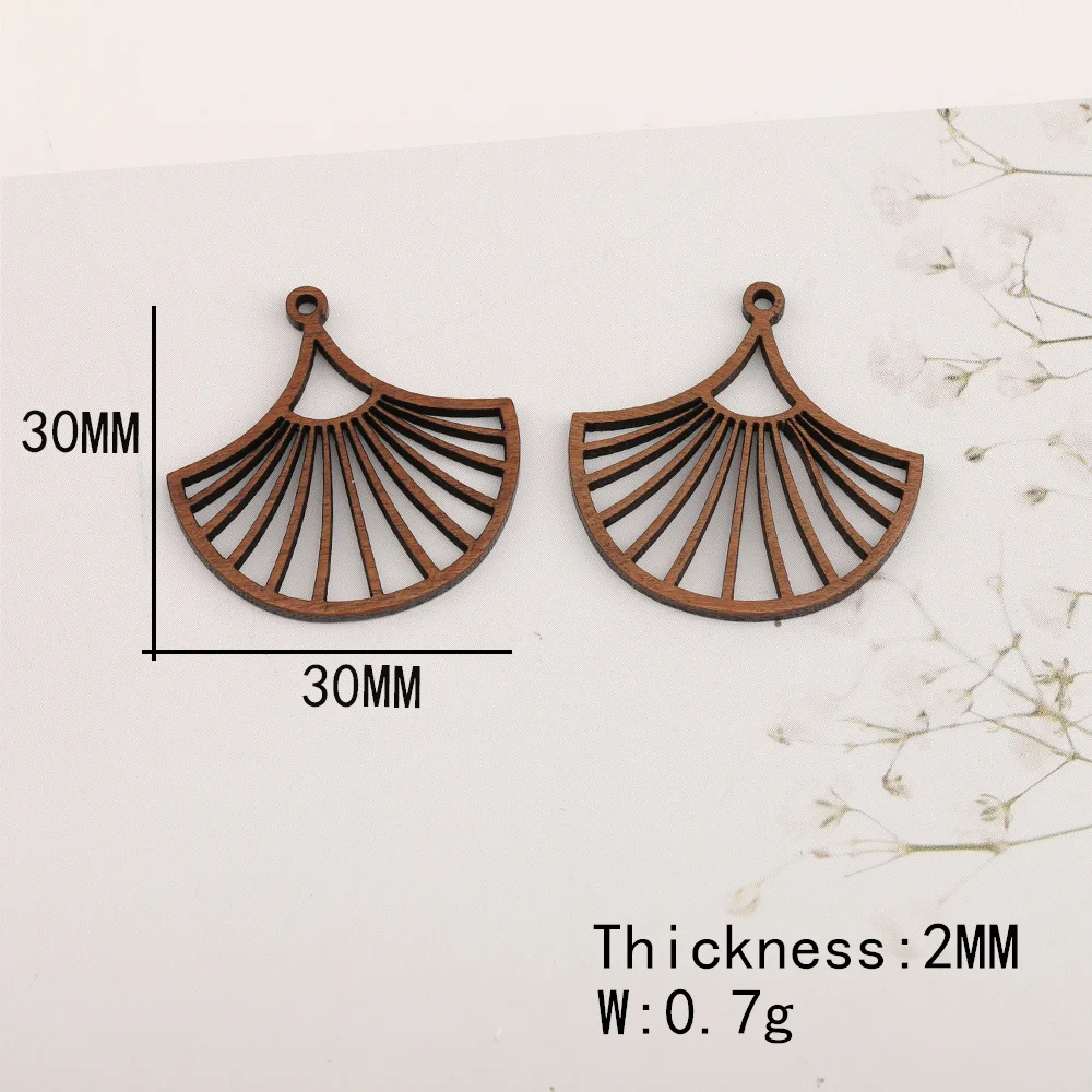 Cordial Design 50Pcs Charms/Natural Wood/Fan Shape/Pendant/DIY Earrings Accessories/Hand Made/Jewelry Findings & Components - cordial