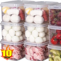 1/10pcs Refrigerator Storage Box Fridge Fresh Vegetable Fruit Storage Container Food Crisper Box with Lid Kitchen Organizer 1