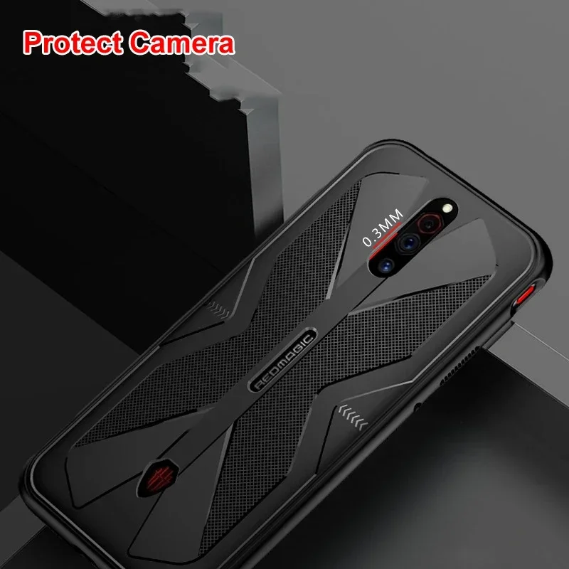 Nubia Red Magic 5G 5S 전화 6.65 인치 케이스 액세서리 소프트 안티 노크 실리콘 통기성 게임 커버 케이스 보호 Funda