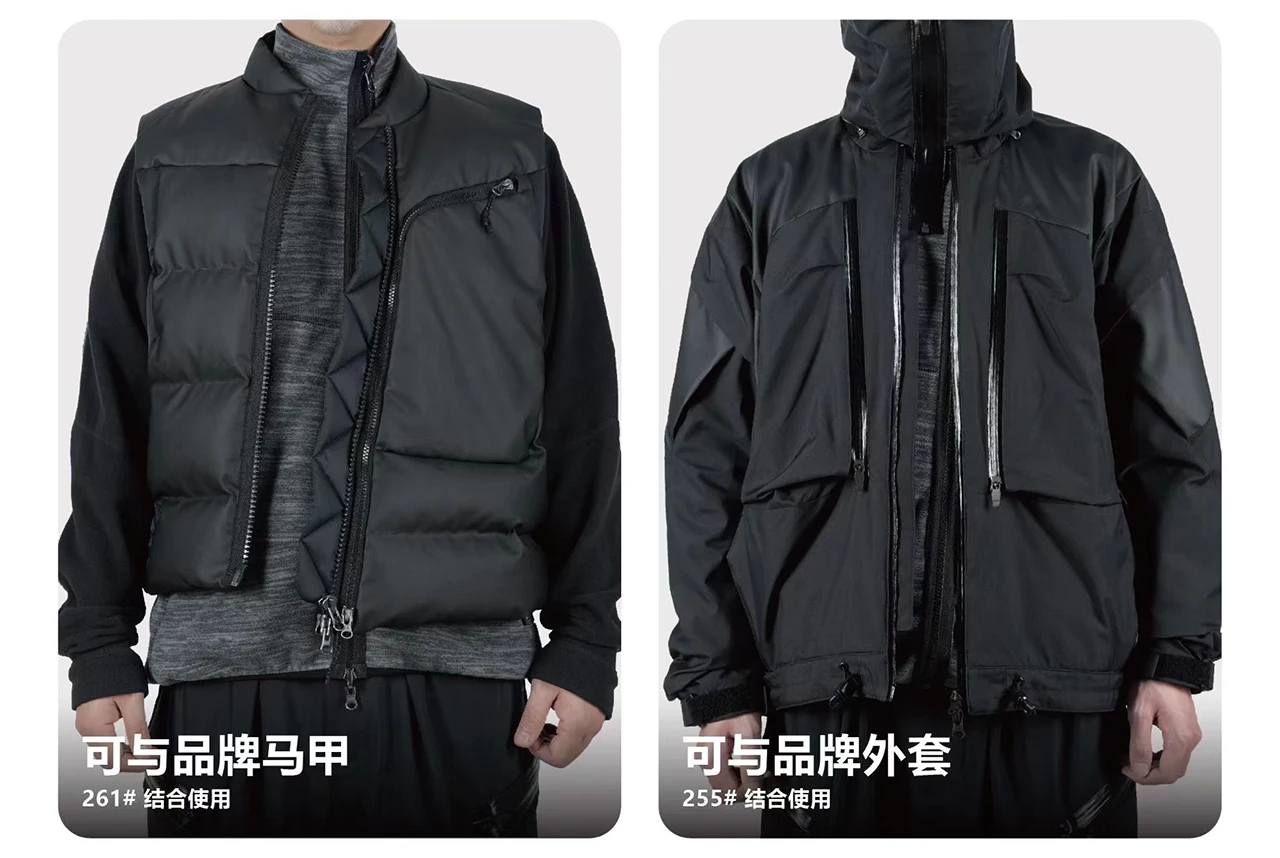 Reindee Lusion 25aw Two-side PolartecThermalPro fleece inner jacket stand collar x-shape cut back techwear gorpcore