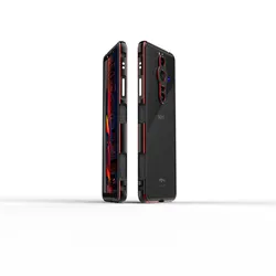 Ultra Thin Aluminum Bumper Frame Case with Camera Lens Protector for Xperia Pro - I (Red Black)