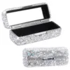 Luxury Rhinestone Decor Lipstick Box, Lipstick Protective Cover With Mirror, Single Carry 1
