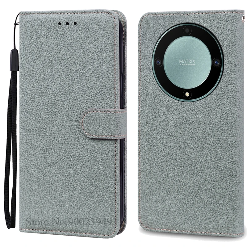 Luxury Leather Flip Wallet Cover for Honor X9A 5G - Premium Silicone Protection