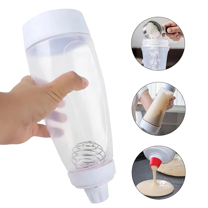 Batter Dispenser 1000ml Manual Batter Mixing Bottle Batter Dispenser Sauce Squeeze Bottle Baking Funnel Mixing Tool Cake Pie Kitchen Accessories