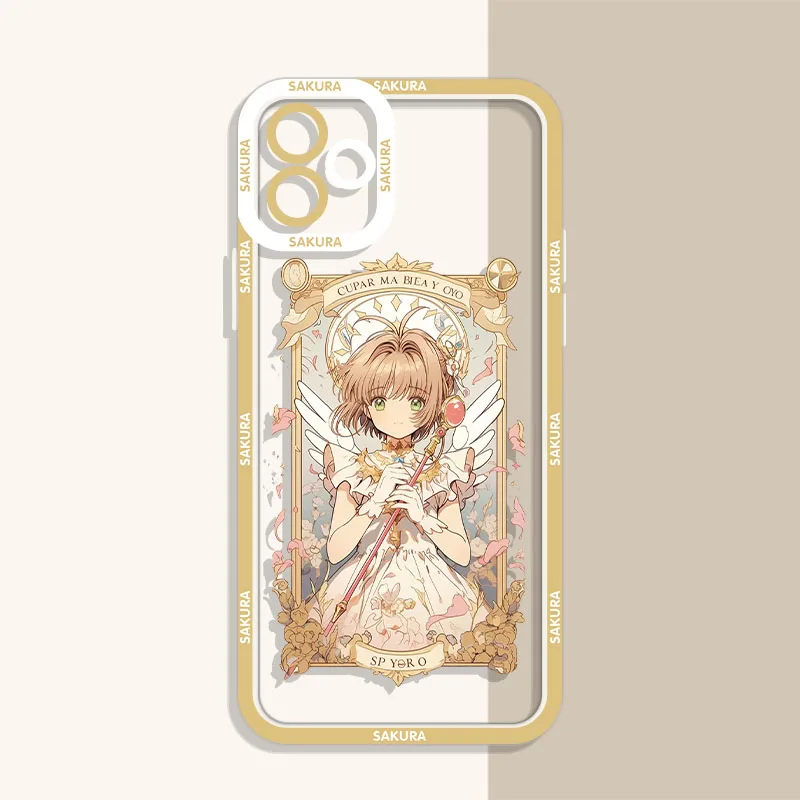 Clear Sakura Anime Soft Silicone Protective Phone Case