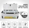 165QT Ice Chest, Heavy Duty, High Performance Insulated Cooler with Fish Ruler, Removable Threaded Cup Holders, Magnetic Disc 2