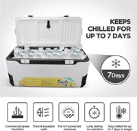 165QT Ice Chest, Heavy Duty, High Performance Insulated Cooler with Fish Ruler, Removable Threaded Cup Holders, Magnetic Disc 2