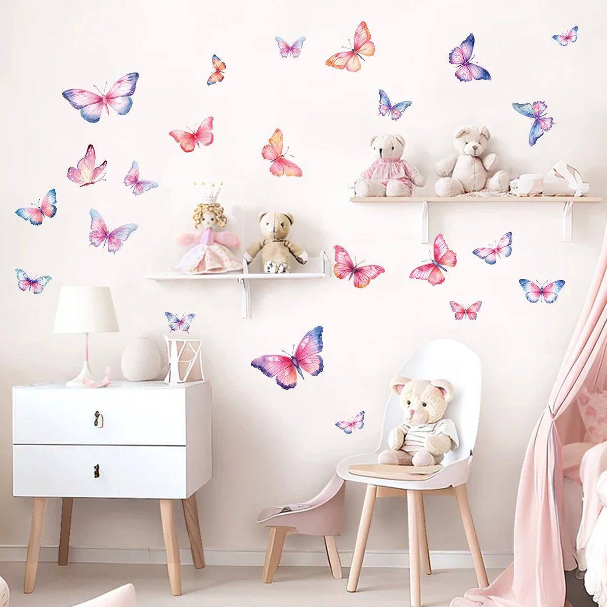 Wall Stickers 1Pc Colorful Butterflies Wall Stickers for Children Room Girls Room Decoration Living Decor for House Bedroom Wall Decals