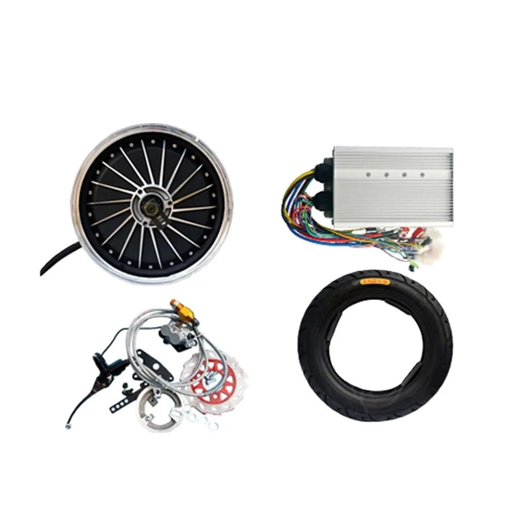 48v/60v/72v 1000w 1500w 2000w Brushless Wheel Hub Motor with Tyre Hub Motor Kit for Motorcycle