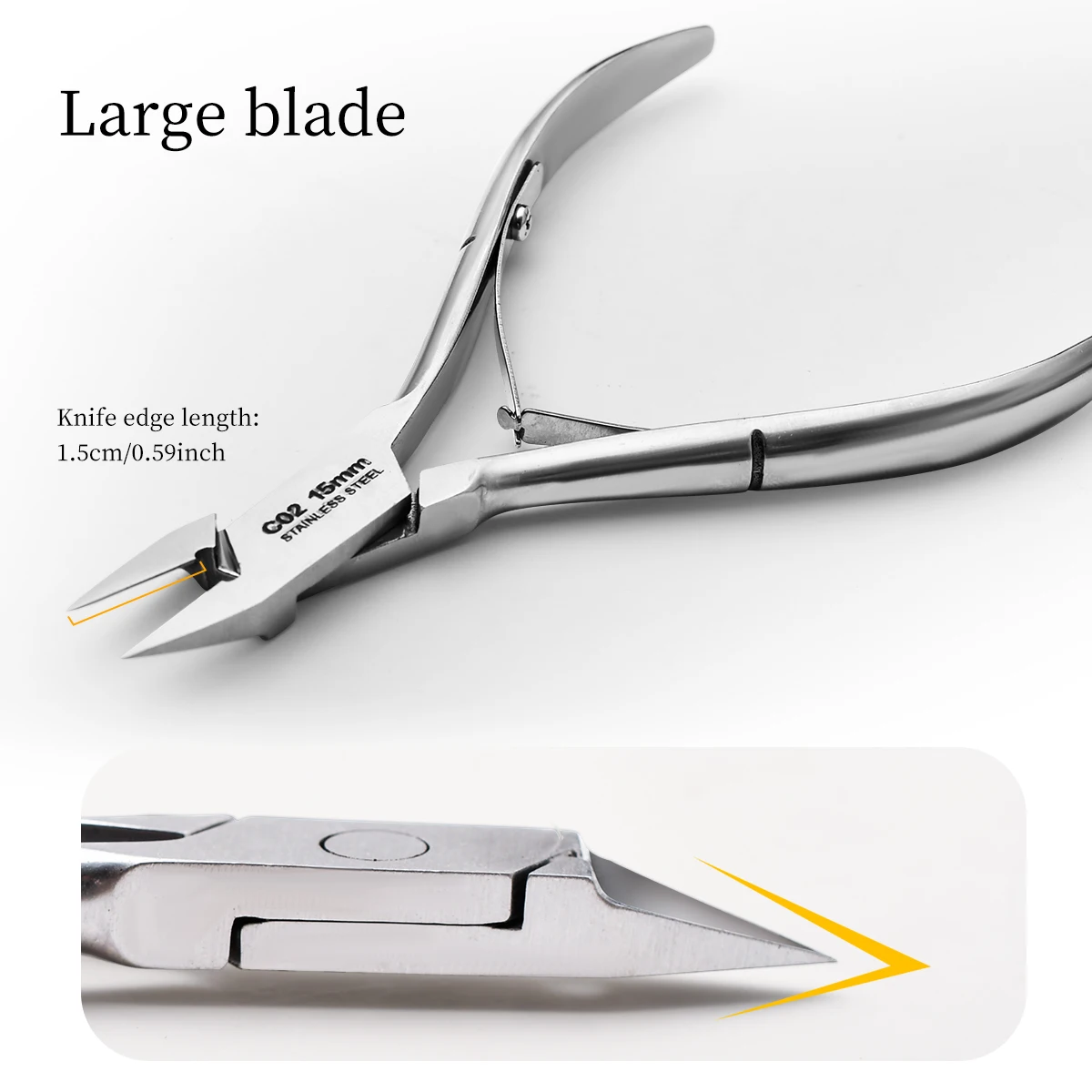 2pcs cuticle pliers, professional stainless steel cuticle cutters Cuticle clippers, pedicure tools for nails and toe nails (silv 4