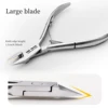 2pcs cuticle pliers, professional stainless steel cuticle cutters Cuticle clippers, pedicure tools for nails and toe nails (silv 4