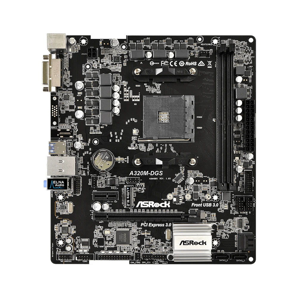 ASROCK A320M-DGS Motherboard AMD A320 Chipset AMD AM4 Socket CPU