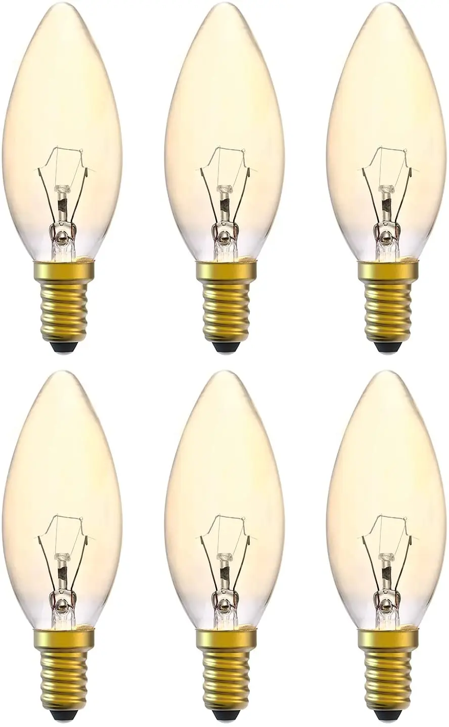 Ampoule de lampe à sel transparente, ampoule de diffuseur d'arôme, ampoule  de tungstène C7, lampe aromatique, jaune chaud, E14, 220V, 10W, 90LM, 6  pièces par ensemble - AliExpress