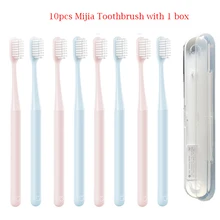  Original Xiaomi Mijia Toothbrush Manual Soft Superfine Round Brush Deep Cleaning Tartar Tooth Brush Pink Blue With Travel Case 