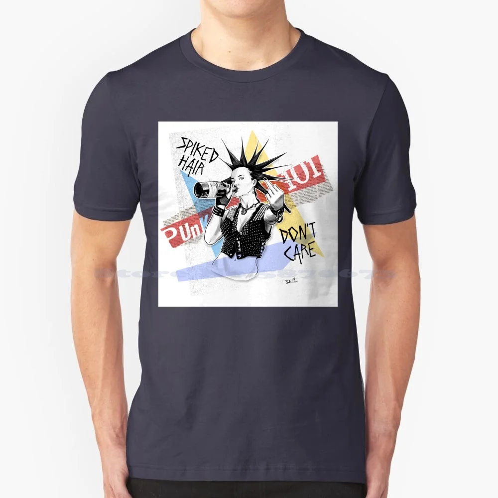 Punk 101: Capelli A Spillo, T-Shirt Non Importa 100% Cotone Tee Punk Sexy Anni '80 Retro Manic Panic Stooges Champagne