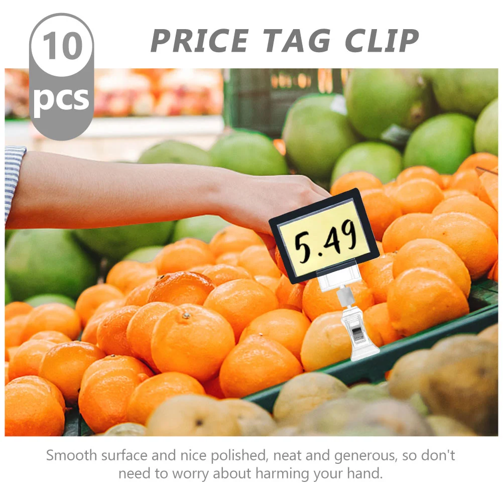 10Pcs Advertising Label Rack Price Tag Holder Name Clips Price Ticket Rack for Bakery Shop Supermarket Mall