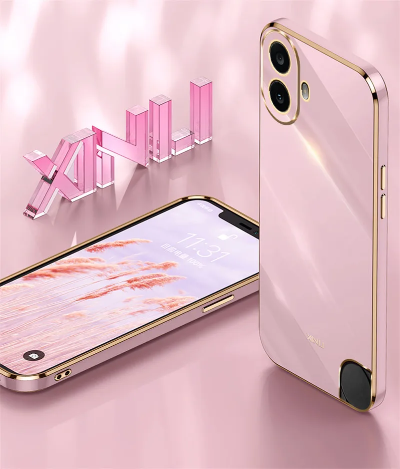Plating Silicone TPU Bumper Soft Back Cover Matte Phone Case