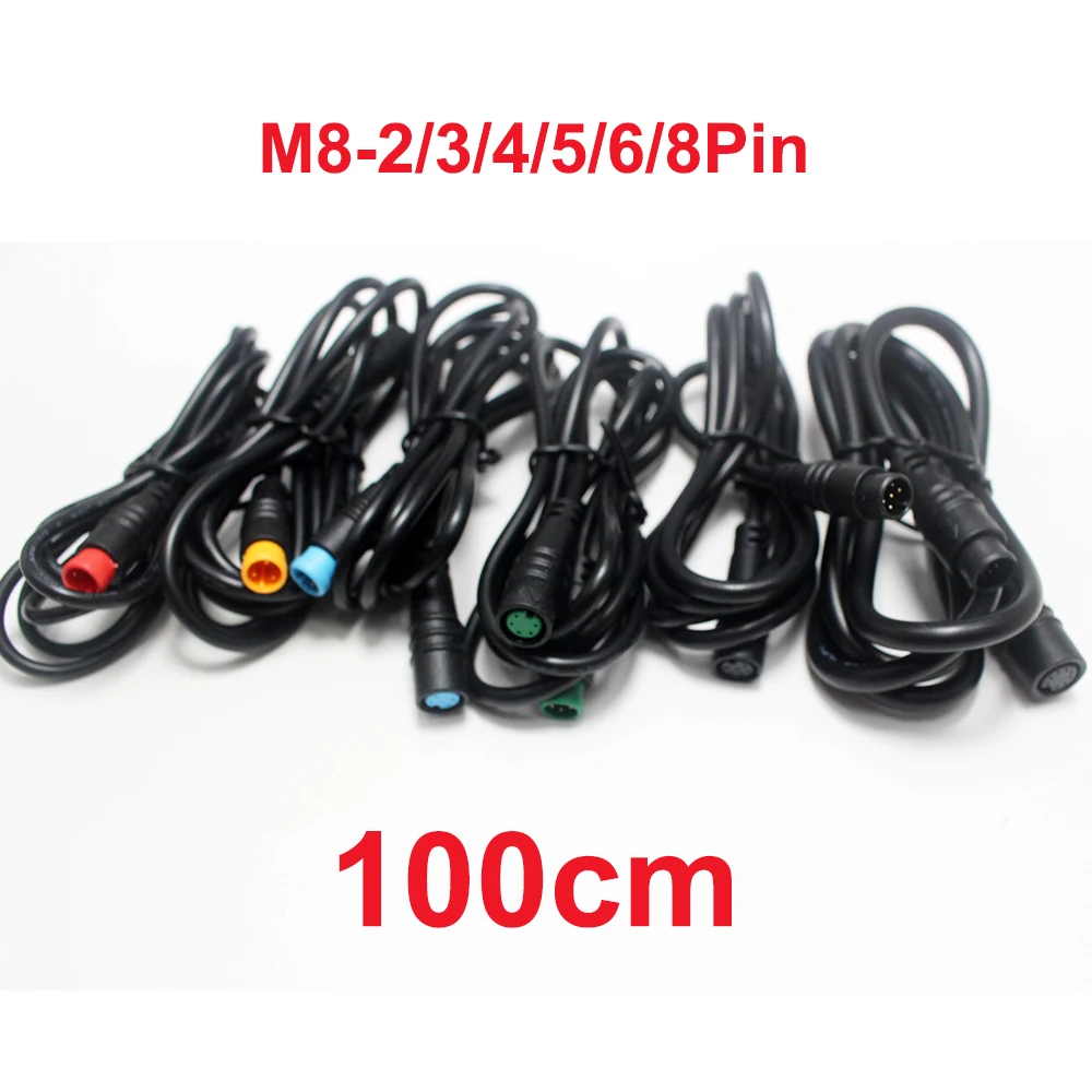 Durable Waterproof E-Bike Speed Sensor Extension Cable - 1M Male to Female Connector