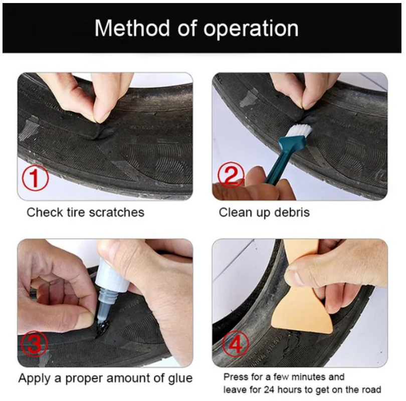 480s Black Strong Glue Car Tire Repair Tools Universal Truck Motorcycle Bicycle Inner Tube Puncture Quick Repair Glue Agent 20g