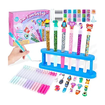 Set Studio Creativo per Penne Fai-da-Te per Bambini - Giocattolo Educativo per Realizzare Penne Personalizzate con Decorazioni, Kit Artigianale per la Creatività