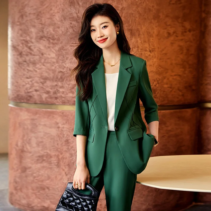 

Brown Suit Jacket Women's Spring Fashion Korean Style Temperament Goddess Style Business Wear Casual Suit Overalls