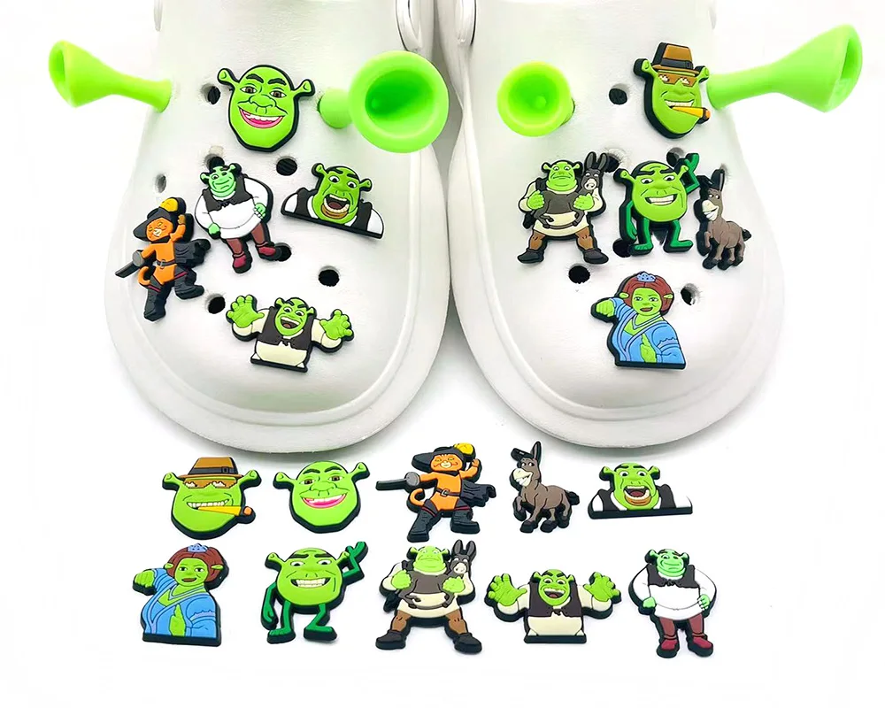 4pcs/set Shoe Charms Decoration Cartoon Shrek Ears for Crocs